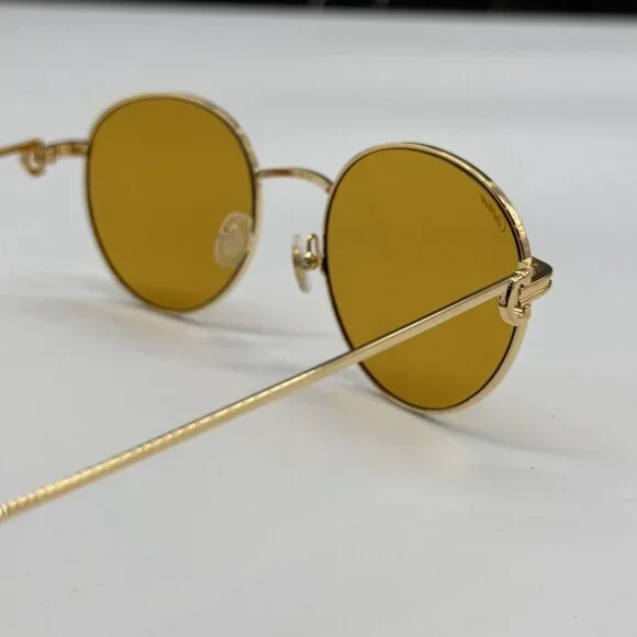 NEW CARTIER CT0249S 004 UNISEX GOLD ROUND SUNGLASSES CARTIER CT0249S - Picture 8 of 11